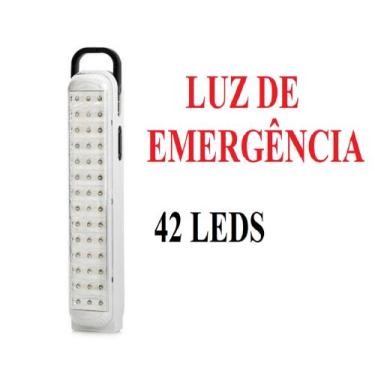 Imagem de Lampada Luminaria Luz Emergência 42 Leds Recarregavel Bivolt - EMB-UTI