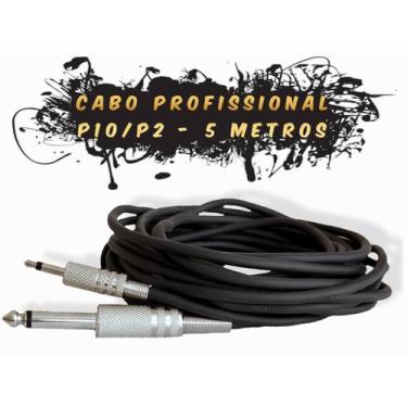 Imagem de Cabo p2/ p10 5metros caixa de som violão guitarra prime - TEMTEC