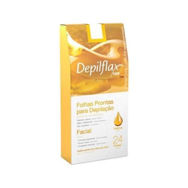 Imagem de 24 Folhas De Cera Depilatória Facial Natural Depilflax