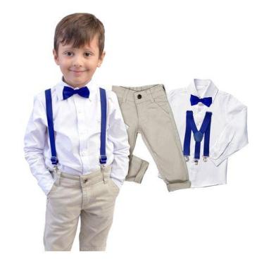 Imagem de Conjunto Batizado Manga Longa Calça Faca Bebe Infantil Cores e Tamanho