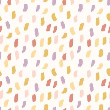 Imagem de Papel de Parede Vinílico Mini Pinceladas lilás, vermelho e mostarda 44