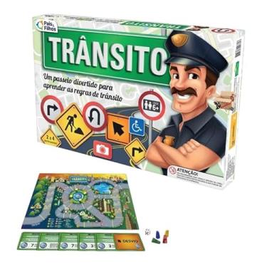 Imagem de Brinquedo Pedagógico Educativo Jogo De Tabuleiro Aprendendo O Trânsito