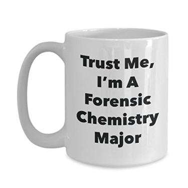 Imagem de Caneca Trust Me, I'm A Forensic Chemistry Major - Caneca de café divertida - Lindas ideias de presentes de formatura para amigos e colegas de classe (425 g)