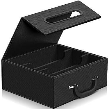 Imagem de 110+ Magnetic Card Holder Card Deck Case, Leather Magnetic Closure Commander Card Portable Storage Box Toploaders Card Holders Fit for Baseball Cards, Sports Cards, MTG, Yugioh Card Game Card Standard