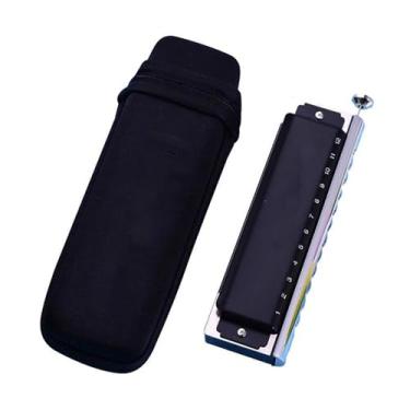 Imagem de Para Iniciantes harmônica Harmônica Cromática Com 12 Buracos Em C, Órgão De Boca Com Estojo, Instrumentos Musicais Profissionais, Acordeão