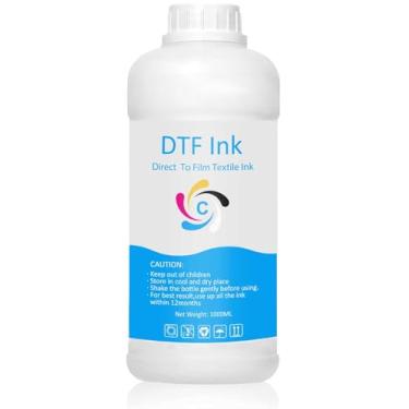 Imagem de DTF Ink Cyan Refil de 1000 ml para Epson Printhead DX5 DX7 5113 XP600 L3200 4720 TX800 L1800 L805 R1390 DTF, para impressão de filme de transferência de calor DTF (1 pacote, ciano)
