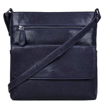 Imagem de ANTONIO VALERIA Bolsa transversal de couro Piper, Azul lavado, Medium