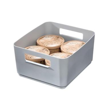 Imagem de iDesign Caixote de armazenamento de plástico reciclado para cozinha, 23 cm x 21,6 cm x 12,7 cm, cinza