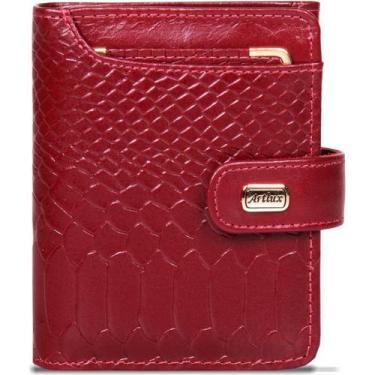 Imagem de Carteira Feminina de Couro com Ponteira 003 - Artlux, Vermelho