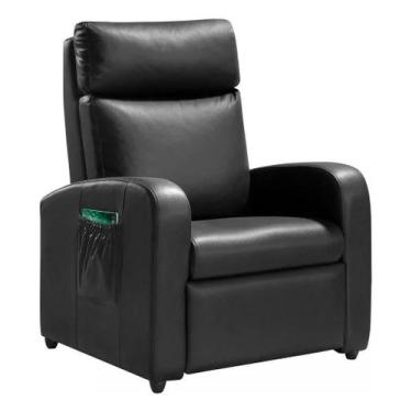 Imagem de Poltrona Do Papai e Vovô Reclinável Do Papai material sintético Preto 