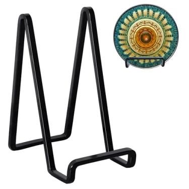 Imagem de Kruodop Pacote Com 3 Suportes De Prato De Metal De 6 Polegadas Para Exibição, Suporte De Prato, Porta-Retratos, Cavalete, Suporte De Mesa, Cavaletes De Ferro Para Exibição De Porta-Retratos, Pratos,