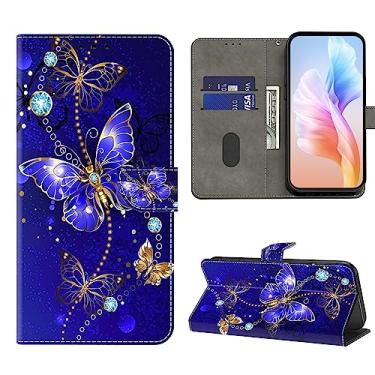 Imagem de VODEFOX Capa para Samsung Galaxy A36 5G/A56 5G, carteira para Samsung Galaxy A36, capa protetora de couro PU flip com suporte para cartão para Galaxy A36 5G/A56 5G - Borboleta de diamante
