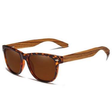 Imagem de Óculos de Sol Kingseven Retro Hastes de Madeira Unissex Nova Moda com 