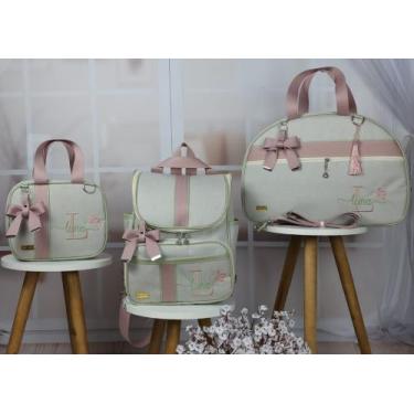 Imagem de KR RK Bolsas PERSONALIZADOS Kit Maternidade Mala, Frasqueira e Mochila