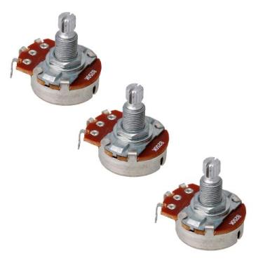 Imagem de Kit 3 potenciometro b250k alpha base grande eixo longo