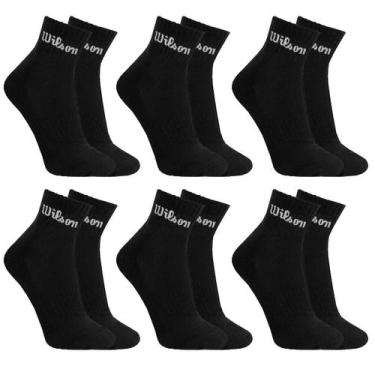 Imagem de Kit 6 Pares Meias Wilson Cano Médio Masculino Adulto 38-43, Preto