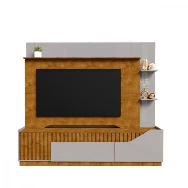 Imagem de Home Theater Ripado Dallas Para Tv Até 75 Polegadas Bechara Natura - Off White