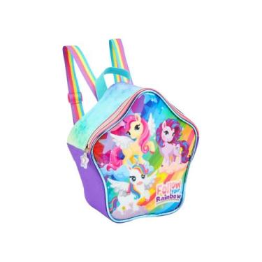 Imagem de Lancheira Térmica Unicórnio Infantil Arco-íris Escolar Teen - Denlex, 
