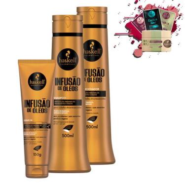 Imagem de Kit Haskell Infusão de Óleos Sh, Cond 500ml Leave 150gr