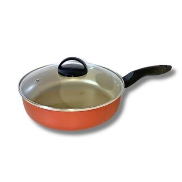 Imagem de Frigideira Reta 24cm 2,3l Antiaderente Com Tampa De Vidro - GAL Alumín