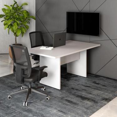 Imagem de Mesa Reunião Escritório 160cm x 80cm Cinza Pés Painel F5 - F5 Office G