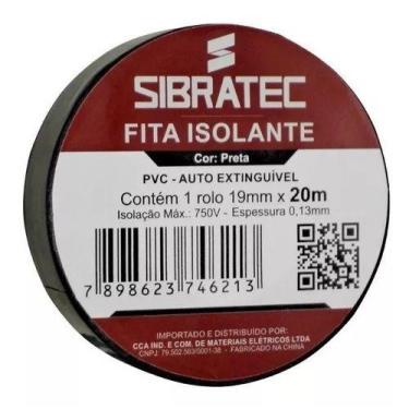 Imagem de Kit atacado 50 fita isolante preta 19mm x 20mt sibratec
