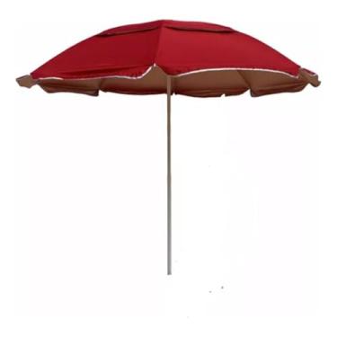 Imagem de Guarda-sol Ombrelone Em Poliester 2,40m Com Ângulo Regulagem(Vermelho)