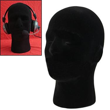 Imagem de LIAMTU Male Wigs Display Mannequin Head Stand Model HTC Vive VR Headsets Mount Styrofoam Foam Black