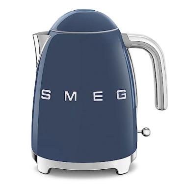 Imagem de SMEG Chaleira elétrica de água estilo retrô dos anos 50 com desligamento automático, base removível e indicador de água, KLF03NBUS, azul marinho