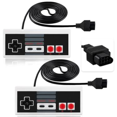 Imagem de NC Controladores NES clássicos para sistema de entretenimento NES 8 bits almofada de controle de console (2 peças)
