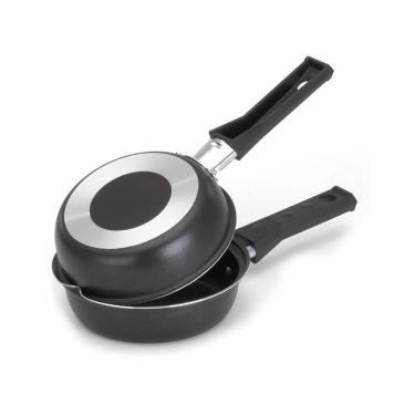 Imagem de Frigideira Dupla Hamburgueira E Omeleteira Antiaderente 14 Cm Preto