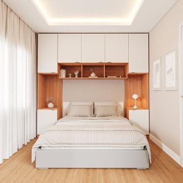 Imagem de Guarda Roupa Modulado 7 Portas 4 Peças Hera Cabecasa Louro Branco Geada Preto