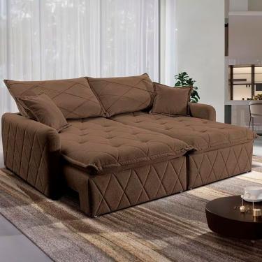 Imagem de Sofá 3 Lugares Cama Inbox Sublime Retrátil Reclinável 180cm Marrom