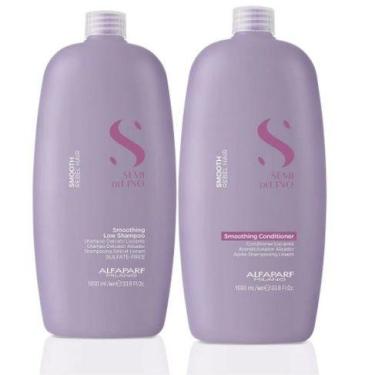 Imagem de Kit Alfaparf Semi Di Lino Shampoo e Condicionador 1L +Válvula Hidrataç