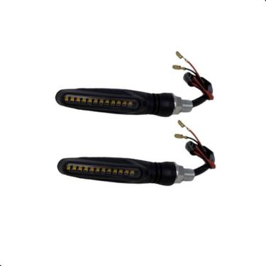 Imagem de Kit De Faróis De Led Seta Universal Par Lâmpadas Amarela Moto 12v