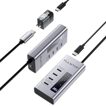 Imagem de PULWTOP Hub Usb C Com Alimentação, 4 Em 1 Suporte Para Dados De 10 Gbps E Carregamento (Não Vídeo), Portas Imac, Macbook Pro/Air, Ipad, Xps, Adaptador Energia Pd 30 W