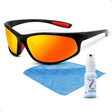 Imagem de Kit Oculos De Sol Esportivo Masculino Spray Limpa Tela e Flanela - 20V