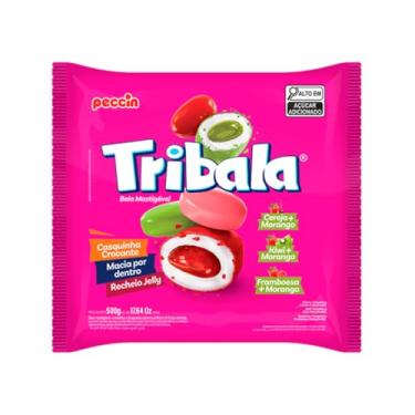 Imagem de 1 Pacote de bala TRIBALA 500g - Escolha o sabor (500g, MORANGO SORTIDA)