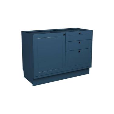 Imagem de Balcão de Cozinha Évora PH 3117 c/ 1 Porta 3 Gavetas e Divisor de Talheres s/ Tampo 120cm Azul - Herval