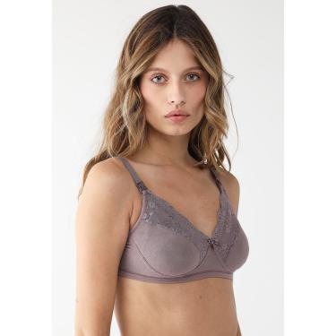 Imagem de Sutiã DelRio Triângulo Amamentação em Algodão e Renda Roxo DelRio V40518 feminino