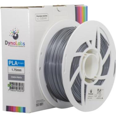 Imagem de Filamento Impressora 3d Pla Dynalabs 1.75mm 1kg Diversas Cores, Cinza 