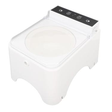 Imagem de Cryfokt Alimentador de Gatos Automáticos, Alimentador de Animais de Estimação Automático Com Tampa Transparente, Tigela de Comida de Gato de Cachorro Elevada Com Cabo USB (Amarelo)