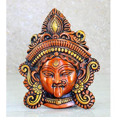 Imagem de eSplanade Latão Kaali Ma para pendurar na parede - 18,4 cm | Kali Maa Kali Mata Face Estátua de Ídolo para pendurar na parede