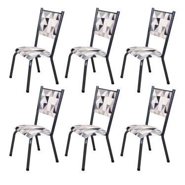 Imagem de Kit 6 Cadeiras para Sala de Jantar Ametista Katar / Prata Martelado