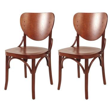 Imagem de Kit 2 Cadeira de Madeira Curvada Clássica Eduarda Pinhão