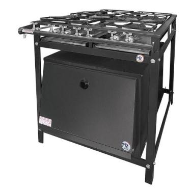 Imagem de Fogão Industrial 4 Bocas 2 Simples a Gás Baixa Pressão MR Fogões com F