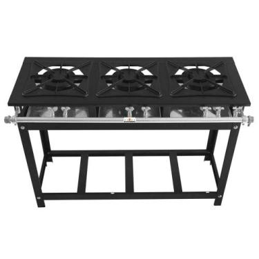 Imagem de Fogão Super 40 Kenok 3 Bocas Duplas Baixa Pressão FBSU3B.132