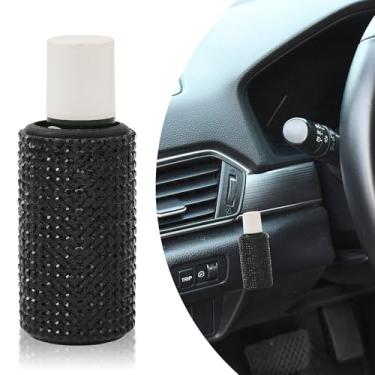 Imagem de XhuangTech Suporte de batom de carro brilhante, protetor labial de strass vertical, suporte de batom para mulheres, sem derretimento, isolante, adesivo forte, acessórios interiores automotivos