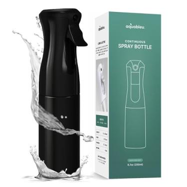 Imagem de Aquableu Frasco de spray para cabelo – Frasco de spray de névoa contínua para cuidados com o cabelo, estilo, limpeza, plantas, animais de estimação e óleos essenciais (preto, 200 ml)