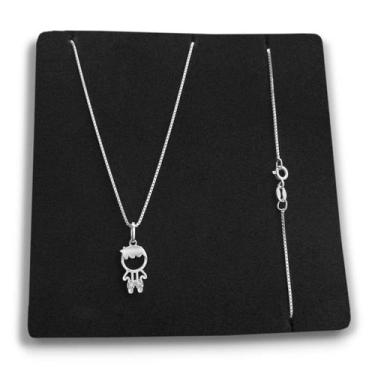 Imagem de Corrente e Pingente Menino Filho Prata 925 Legítima Maciça Veneziana I